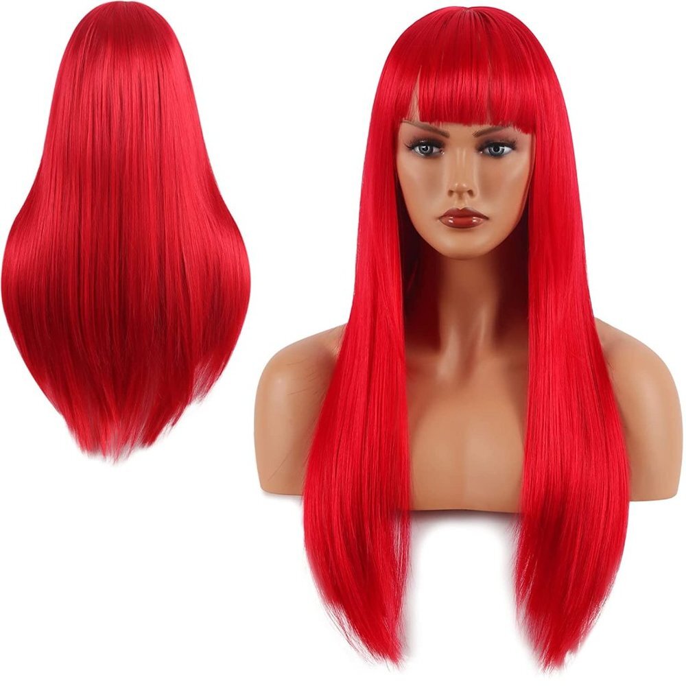 Long Straight Full Wig with Bangs